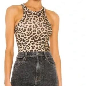 all saints leopard bodysuit size 2